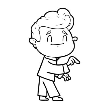 mutlu çizgi film adam vektör çizim