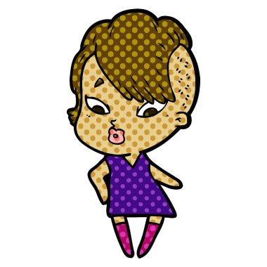 vektör çizim karikatür sürpriz kız