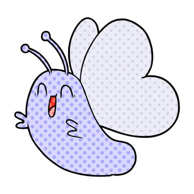 Komik karikatür kelebek vektör çizim