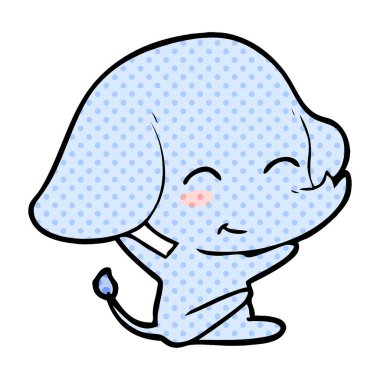 vektör çizim sevimli çizgi fil