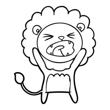 Çizgi film aslanının vektör çizimi