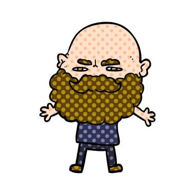 Sakal çatık ile çizgi film adam