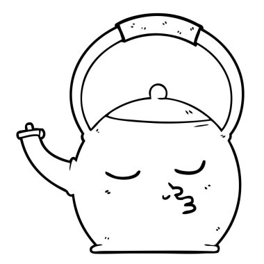 Çizgi film çaydanlığının vektör çizimi