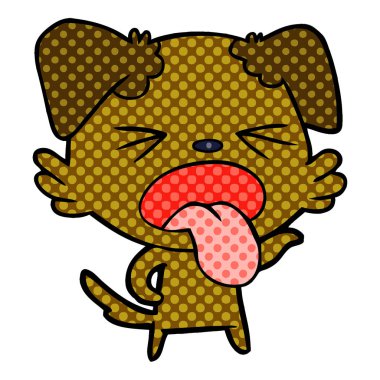 vektör çizim karikatür köpek bıkkın