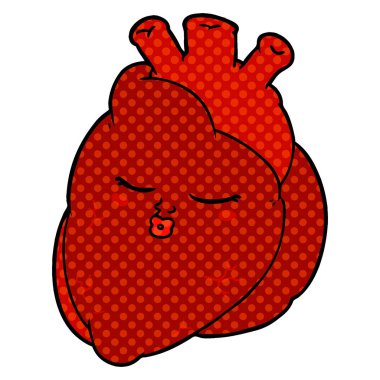 Karikatür kalp çiziminin vektör çizimi