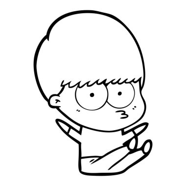 gergin çizgi film çocuk vektör çizim