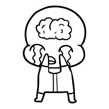 büyük beyin uzaylı ağlıyor çizgi film