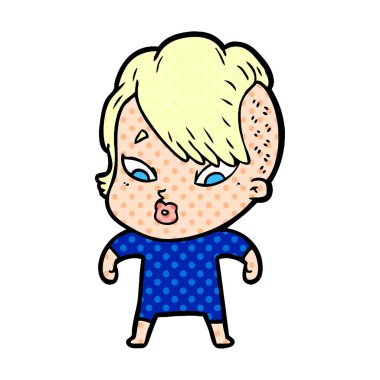 vektör çizim karikatür sürpriz kız