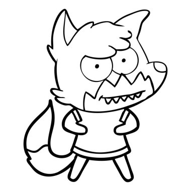 vektör çizim karikatür sırıtan Fox