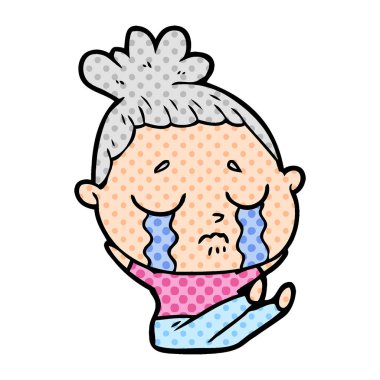 vektör çizim karikatür ağlayan kadın