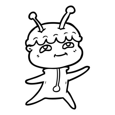 dans dostu karikatür uzay adamı