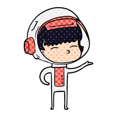 vektör çizim karikatür meraklı astronot