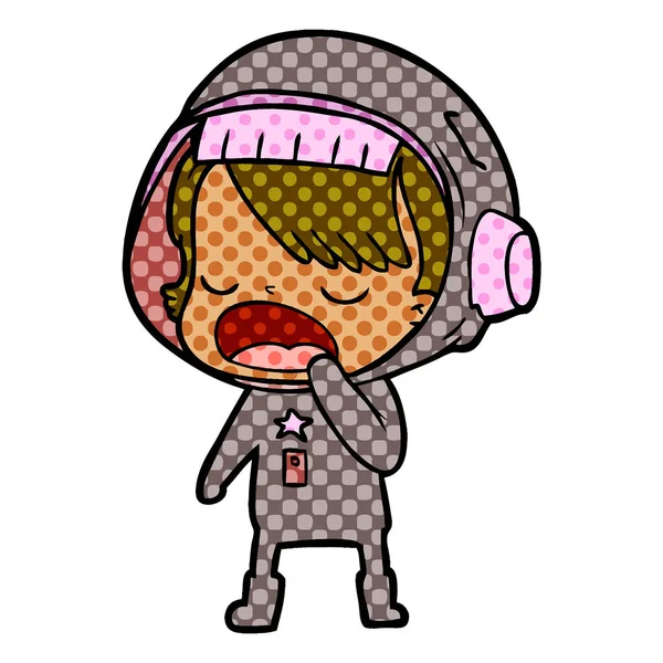 çizgi film astronot kadın esneme