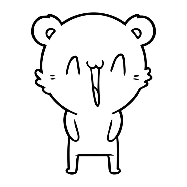 幸せなクマ漫画のベクトル イラスト — ストックベクタ