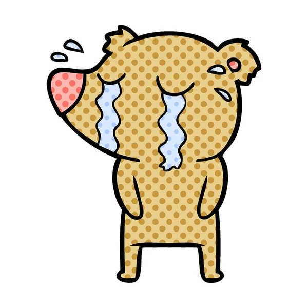 vektör çizim ayı ağlıyor çizgi film