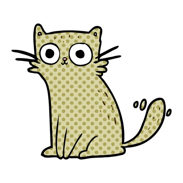 Vector Ilustración Dibujos Animados Mirando Fijamente Gato — Archivo Imágenes Vectoriales
