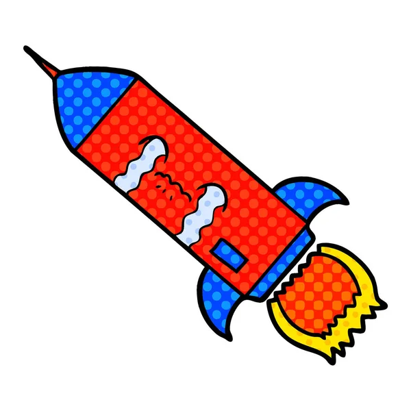 Vectorillustratie Van Cartoon Huilen Raket — Stockvector