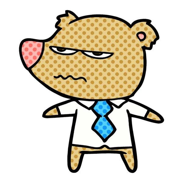 Boze Baas Bear Cartoon — Stockvector