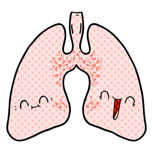 Vector Ilustración Los Pulmones Dibujos Animados — Vector de stock