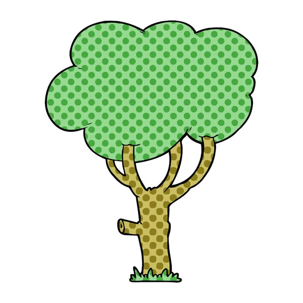 Ilustração Vetorial Árvore Dos Desenhos Animados — Vetor de Stock