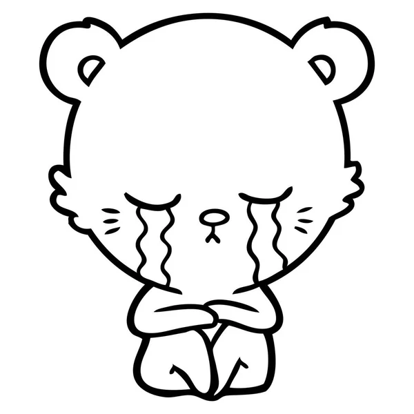 Vektorové Ilustrace Pláč Kresleného Lední Medvěd — Stockový vektor