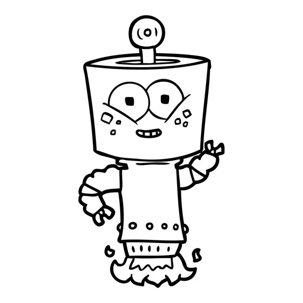 Ilustração Vetorial Robô Cartoon Feliz — Vetor de Stock