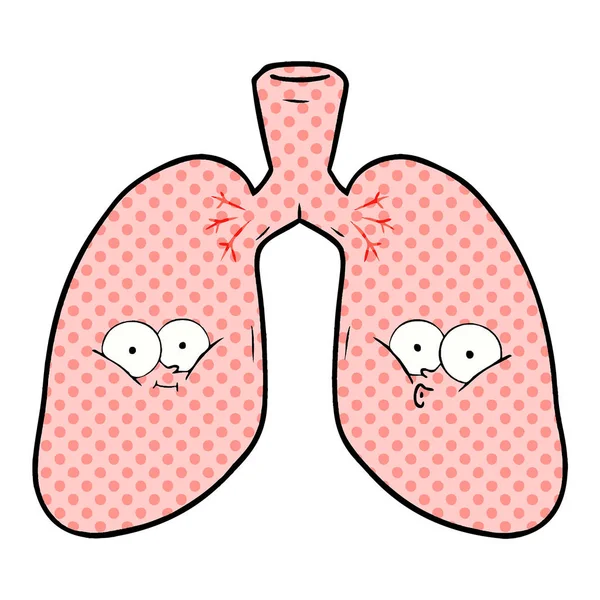 Vector Ilustración Los Pulmones Dibujos Animados — Archivo Imágenes Vectoriales