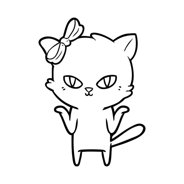 Illustration Vectorielle Chat Dessin Animé Mignon — Image vectorielle