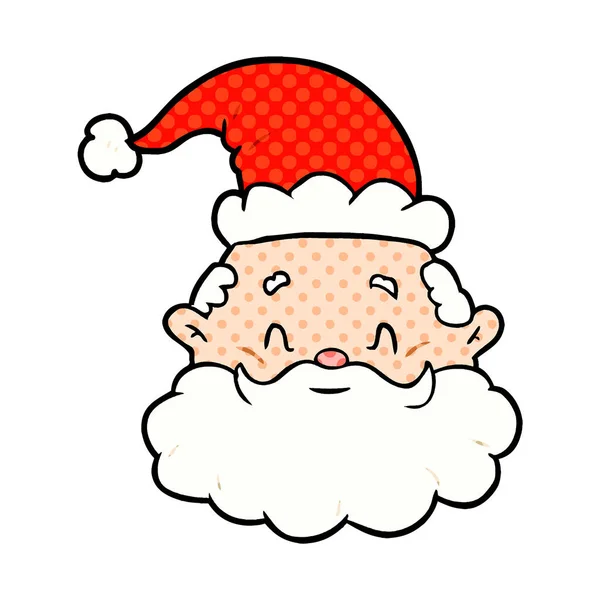 Dessin Animé Santa Claus Visage — Image vectorielle