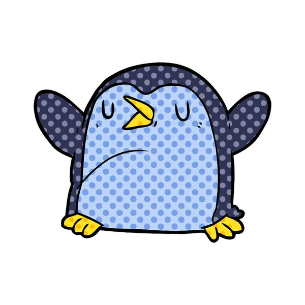 Vektoros Illusztráció Boldog Rajzfilm Pingvin — Stock Vector