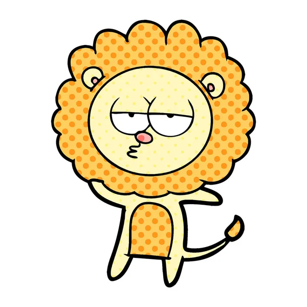 Vector Illustration Cartoon Bored Lion — Stock Vector