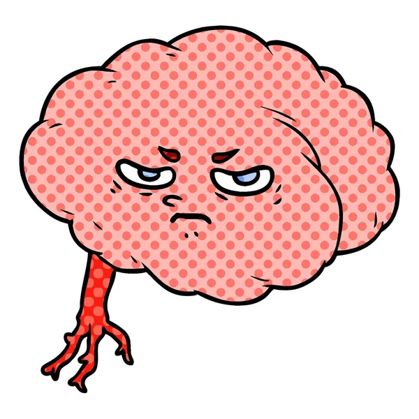 Vector Ilustración Dibujos Animados Cerebro — Archivo Imágenes Vectoriales