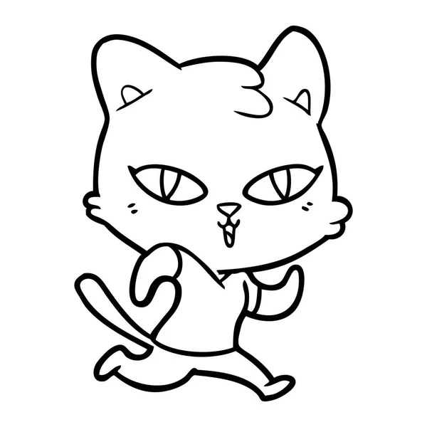 Tecknad Katt Springa — Stock vektor