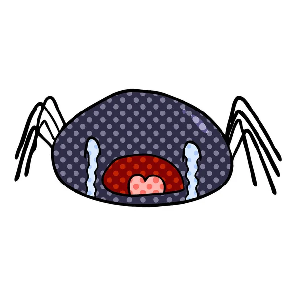 Cartoon Halloween Spinne Weint — Stockvektor