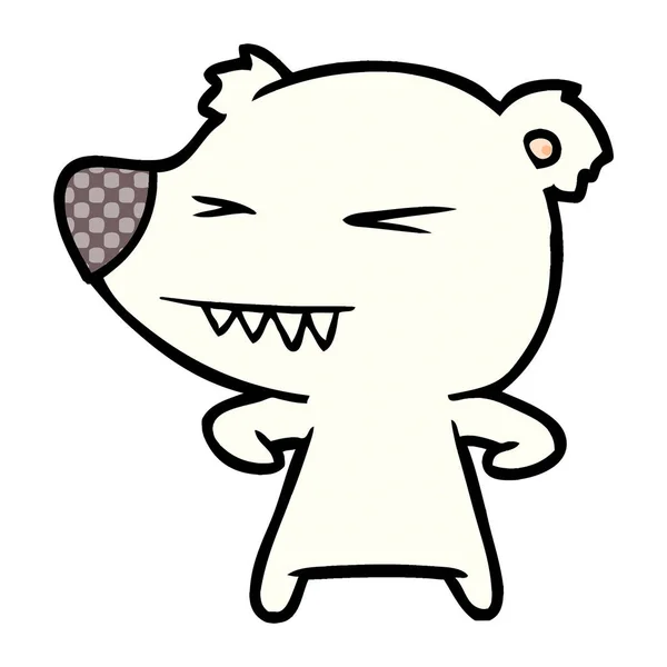 Wütender Eisbär Cartoon — Stockvektor