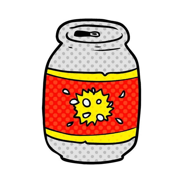 Lata Dos Desenhos Animados Refrigerante —  Vetores de Stock