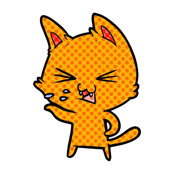 Vector Ilustración Dibujos Animados Silbido Gato — Vector de stock