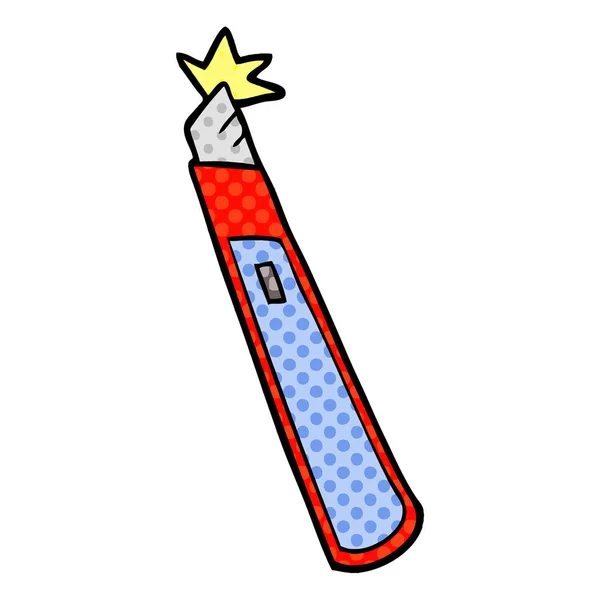 vector illustration of cartoon craft knife