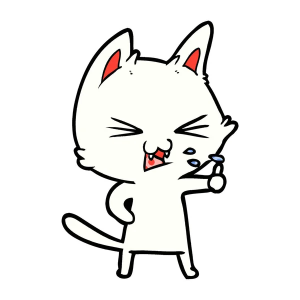 Ilustrație Vectorială Șuieratului Pisicii Desene Animate — Vector de stoc