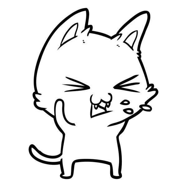 Ilustração Vetorial Assobio Gato Desenhos Animados — Vetor de Stock