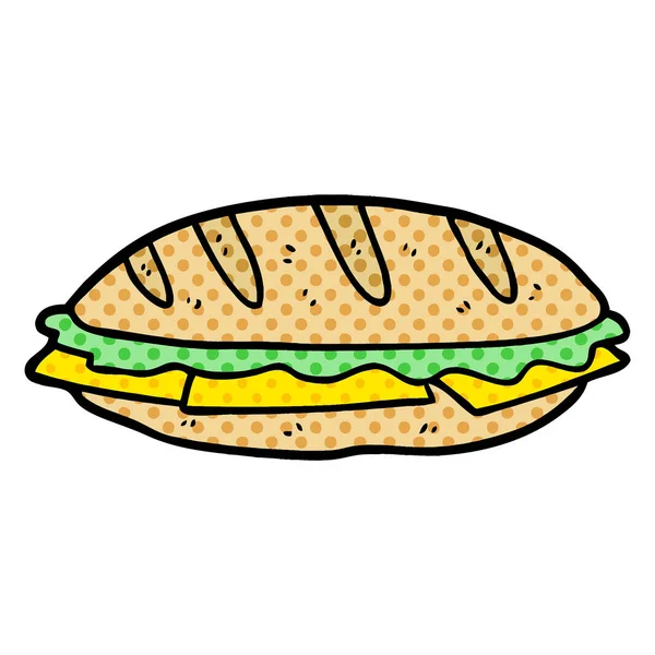 Illustration Vectorielle Personnage Dessin Animé Sandwich — Image vectorielle