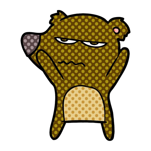 Vector Illustration Angry Bear Cartoon — Stock Vector