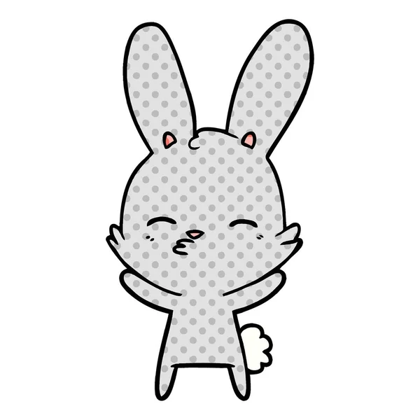 Illustration Vectorielle Dessin Animé Lapin Curieux — Image vectorielle