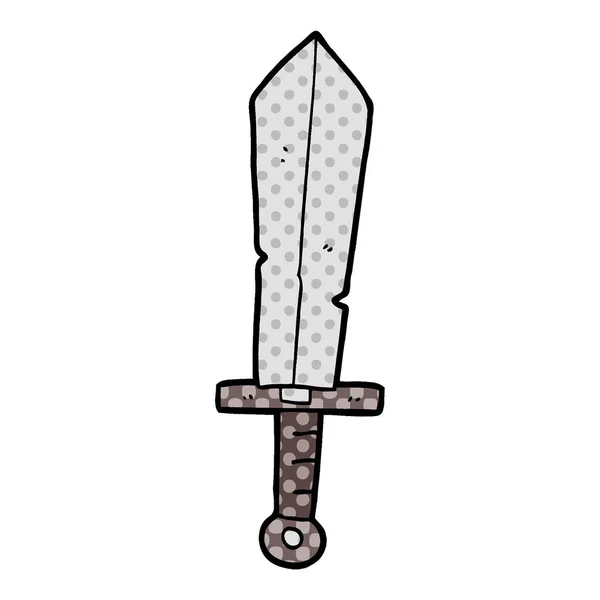 Vector Illustration Cartoon Old Sword — Stock Vector