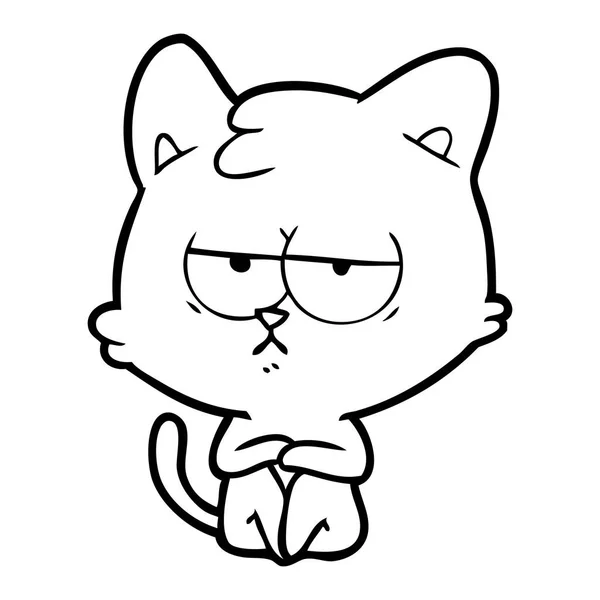 Vektor Illustration Der Gelangweilten Cartoon Katze — Stockvektor