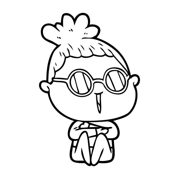 戴眼镜的卡通人物 — 图库矢量图片