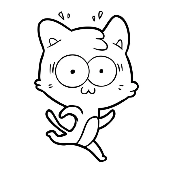 Vector Illustration Cartoon Surprised Cat — Stock Vector