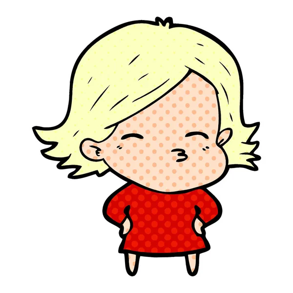 Çizgi filmdeki kadının vektör çizimi