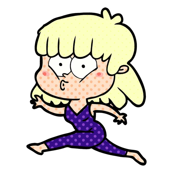 Çizgi filmdeki kadının vektör çizimi