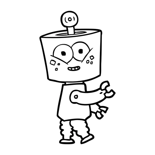 Vektorillustration Des Glücklichen Cartoon Roboters — Stockvektor